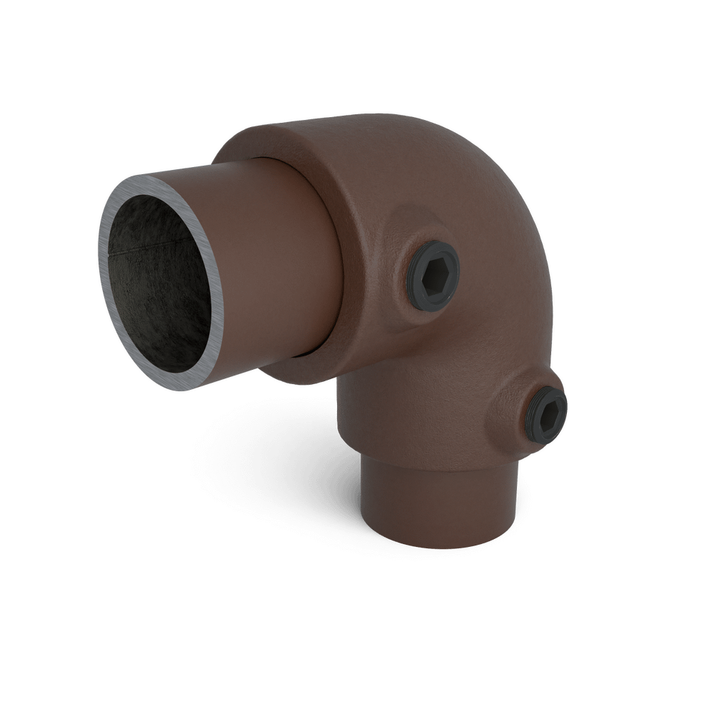 Buiskoppeling Kniestuk 90° - vintage bruin-C / 33,7 mm