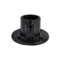 Karton Rohrverbinder Fußplatte rund - Schwarz-B / 26,9 mm (70 Stück)