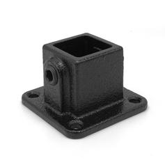 Quadratische Fußplatte durchgehend - Schwarz - quadratisch - 25 mm (80 Stück)