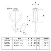 Karton Rohrverbinder Garderobenhaken-D / 42,4 mm (120 Stück)