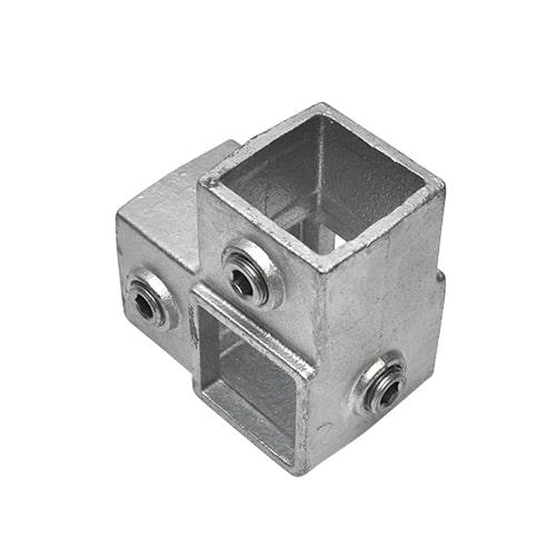 Rohrverbinder Eckstück durchgehend - quadratisch - 40 mm