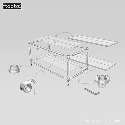 TV meubel Nottingham: M / 33,7mm / zilverkleurig