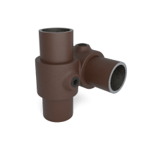 Buiskoppeling Kruisstuk 90° - vintage bruin-B / 26,9 mm