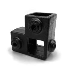 Karton Rohrverbinder Eckstück durchgehend – schwarz – quadratisch - 25 mm (70 Stück)