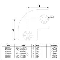 Karton Rohrverbinder Bogen 90°-C / 33,7 mm (45 Stück)