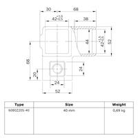 Rohrverbinder Eckstück durchgehend – schwarz – quadratisch - 25 mm