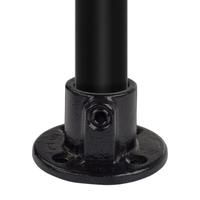 Karton Rohrverbinder Fußplatte rund - Schwarz-B / 26,9 mm (70 Stück)