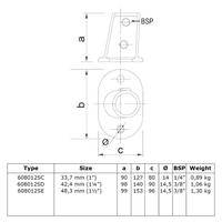 Doos Ovale voetplaat variabele hoek van 0° - 11°-D / 42,4 mm (17 stuks)