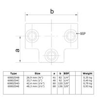 Doos Lang T-stuk - zwart-D / 42,4 mm (20 stuks)
