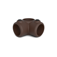 Buiskoppeling Hoekstuk doorlopende staander - vintage bruin