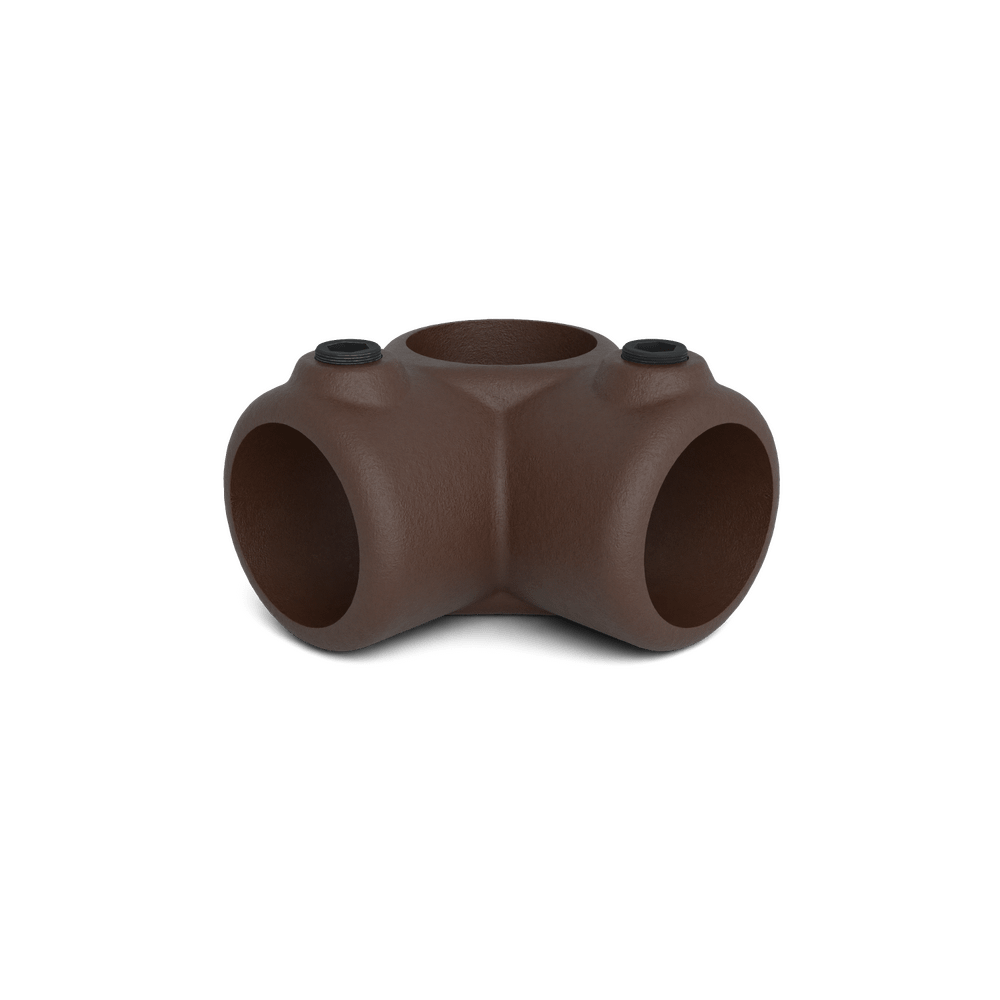 Buiskoppeling Hoekstuk doorlopende staander - vintage bruin