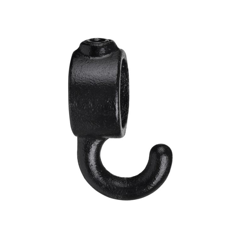 Rohrverbinder Stellring mit Haken - Schwarz-B / 26,9 mm