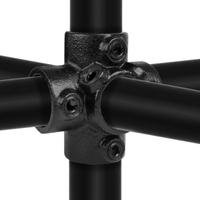 Karton Rohrverbinder Kreuzstück für Stützrohr - Schwarz-D / 42,4 mm (15 Stück)