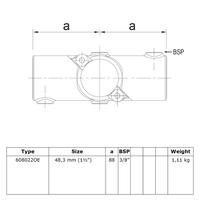 Doos Open klapbaar kruisstuk in 1 vlak-E / 48,3 mm (18 stuks)