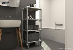 Badkamertrolley Brighton: 33,7mm / zilverkleurig