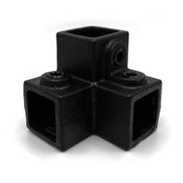 Doos Drieweg kniestuk 90° - zwart - vierkant - 25 mm (50 stuks)