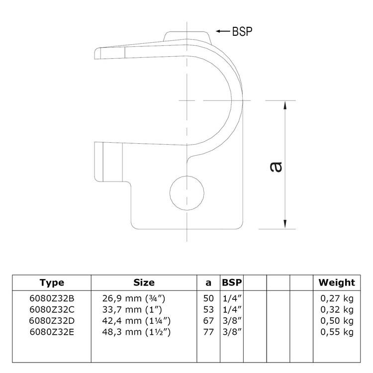 Doos Open T-stuk - zwart-C / 33,7 mm (60 stuks)