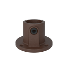 Buiskoppeling Ronde voetplaat met doorloop - vintage bruin