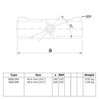 Buiskoppeling Kruisstuk voor helling tot 45°-E / 48,3 mm
