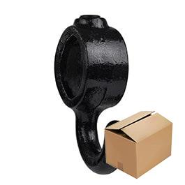 Karton Rohrverbinder Garderobenhaken - Schwarz-B / 26,9 mm (160 Stück)