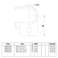 Rohrverbinder T-Stück offen - Schwarz-C / 33,7 mm