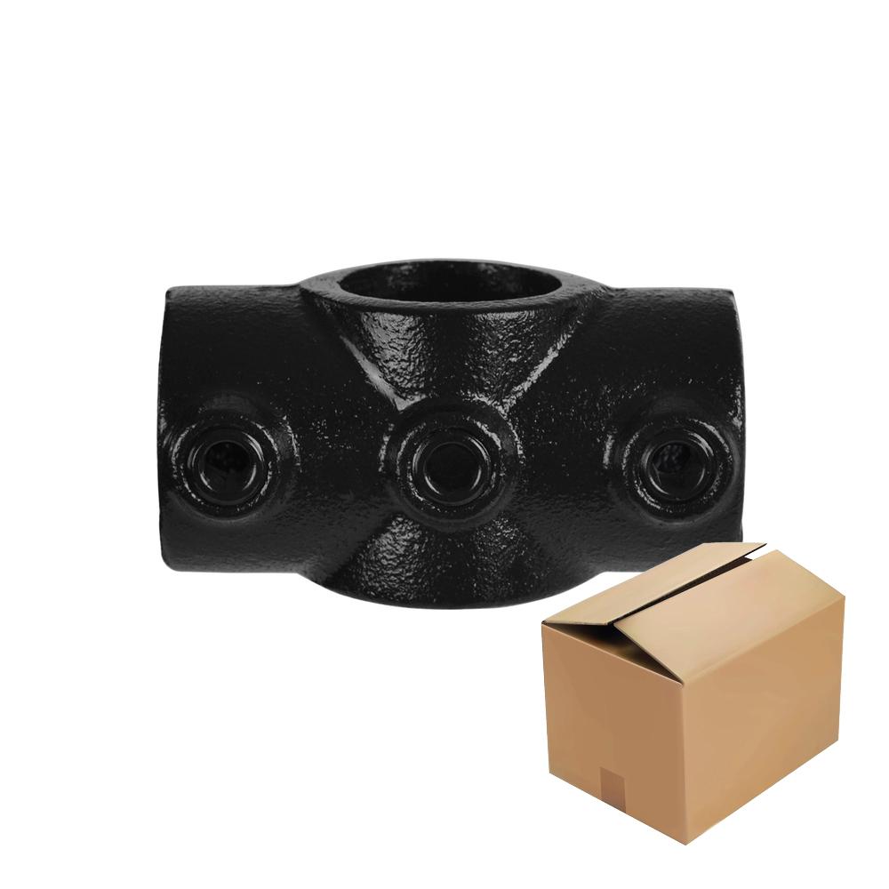 Karton Rohrverbinder Kreuzstück durchgehend - Schwarz-A / 21,3 mm (80 Stück)