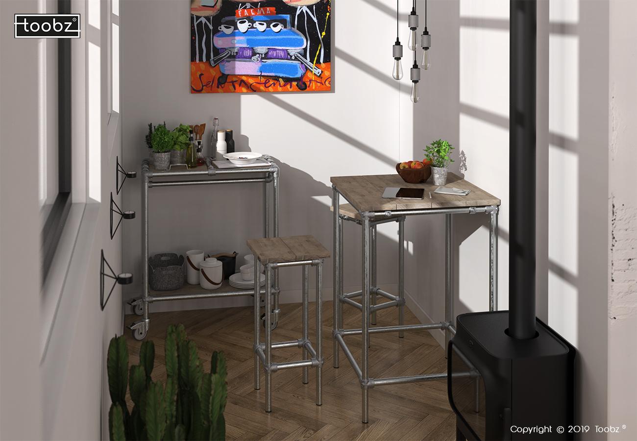 Tisch und Barhocker Bremen: 42,4mm / silber Tisch und Barhocker Bremen: 42,4mm / silber