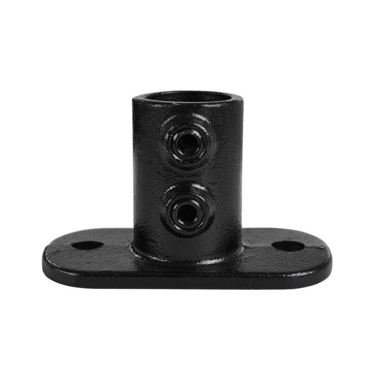 Karton Rohrverbinder Fußplatte oval - Schwarz-B / 26,9 mm (35 Stück)