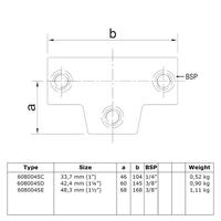 Rohrverbinder T-Stück lang variabler Winkel-E / 48,3 mm