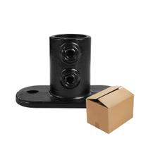 Karton Rohrverbinder Fußplatte oval - Schwarz-B / 26,9 mm (35 Stück)
