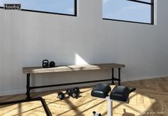 Bankje Glasgow: L / 42,4mm / zwart