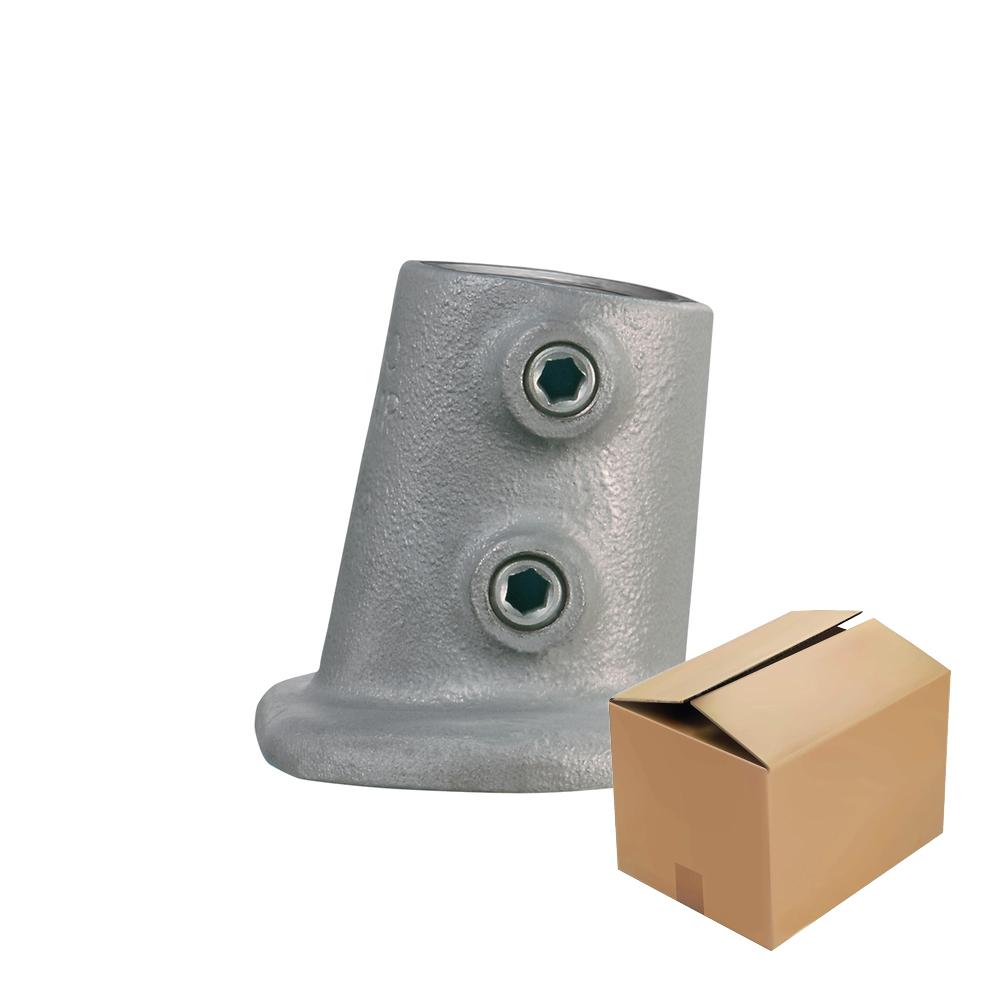 Karton Rohrverbinder Fußplatte oval variabler Winkel 0° - 11°-D / 42,4 mm (17 Stück)