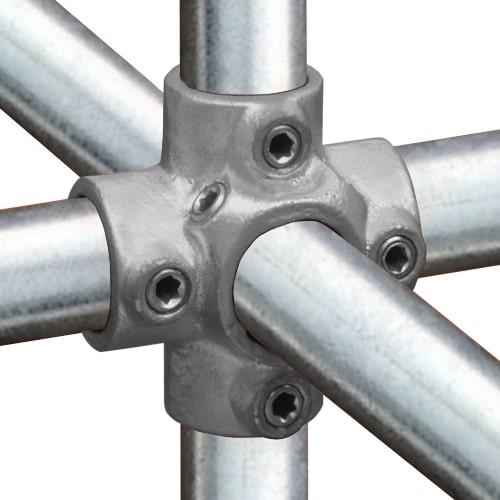 Karton Rohrverbinder Kreuzstück für Stützrohr-E / 48,3 mm (10 Stück)