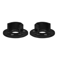 Buiskoppeling Ronde voetplaat met inleg (set) - zwart
