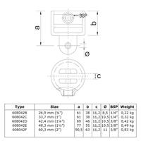 Karton Rohrverbinder Gelenkhalter-D / 42,4 mm (40 Stück)