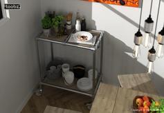 Keukentrolley Plymouth: 33,7mm / zilverkleurig