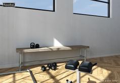 Bankje Glasgow: L / 42,4mm / zilverkleurig