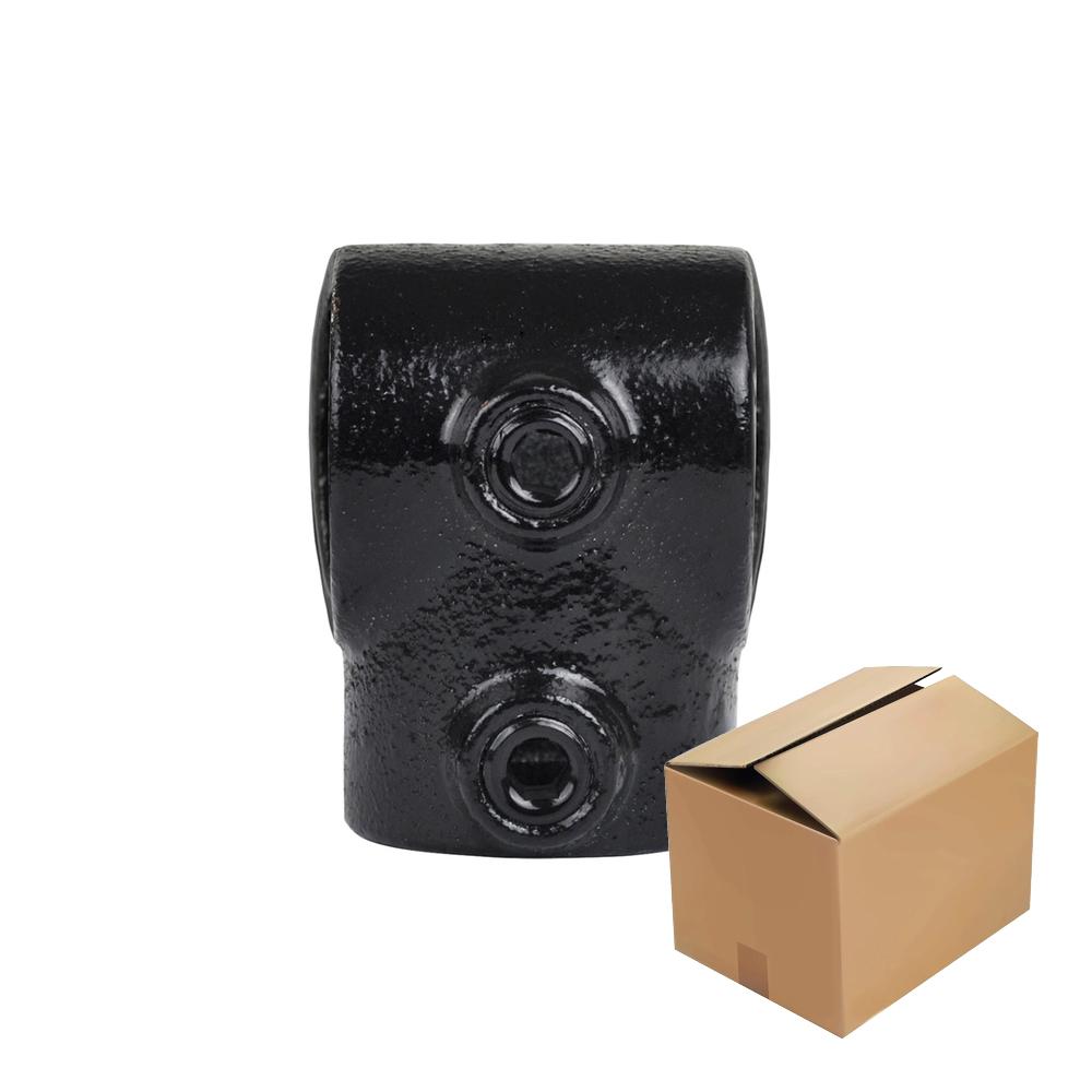 Karton Rohrverbinder T-Stück kurz - Schwarz-E / 48,3 mm (30 Stück)