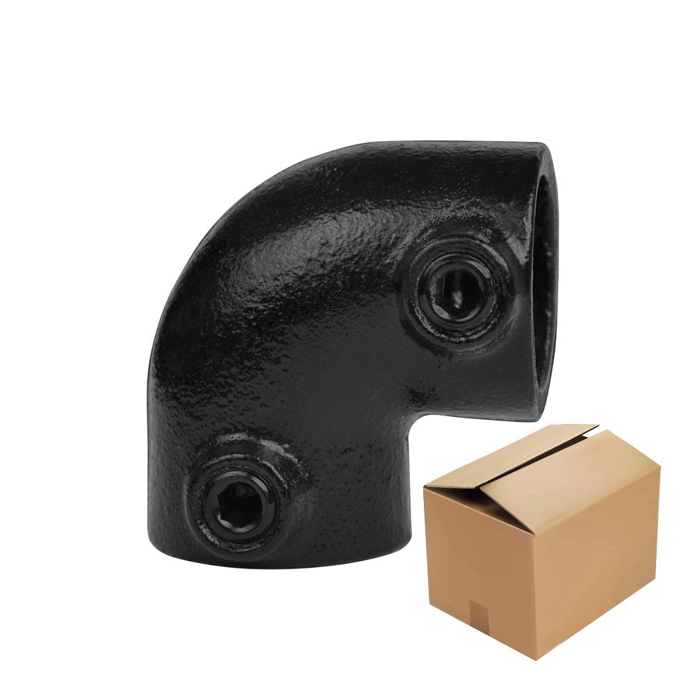 Karton Rohrverbinder Bogen 90° - Schwarz-C / 33,7 mm (45 Stück)