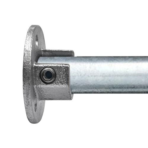 Rohrverbinder Fußplatte rund mit Einlage (Set)-B / 26,9 mm