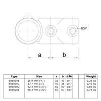 Buiskoppeling Combi T-kruisstuk-B / 26,9 mm