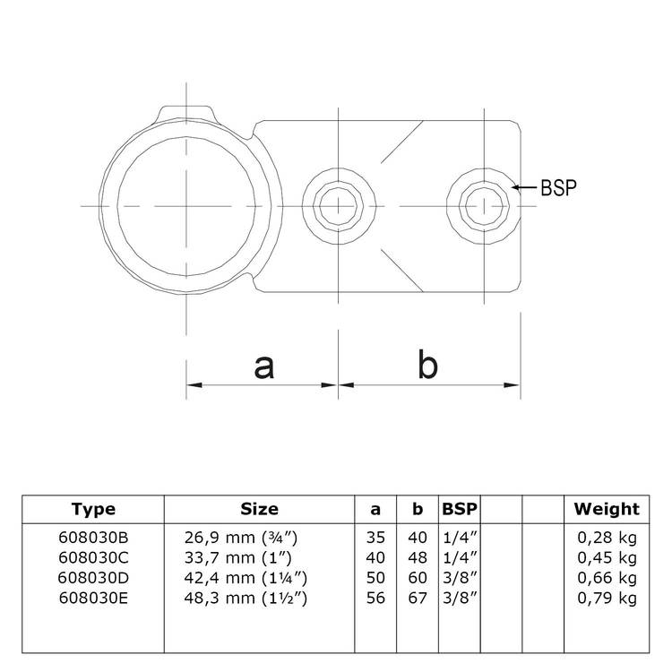 Buiskoppeling Combi T-kruisstuk-B / 26,9 mm