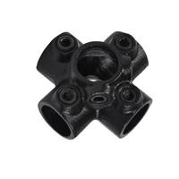 Karton Rohrverbinder Kreuzstück für Stützrohr - Schwarz-D / 42,4 mm (15 Stück)