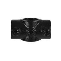 Karton Rohrverbinder Kreuzstück durchgehend - Schwarz-A / 21,3 mm (80 Stück)
