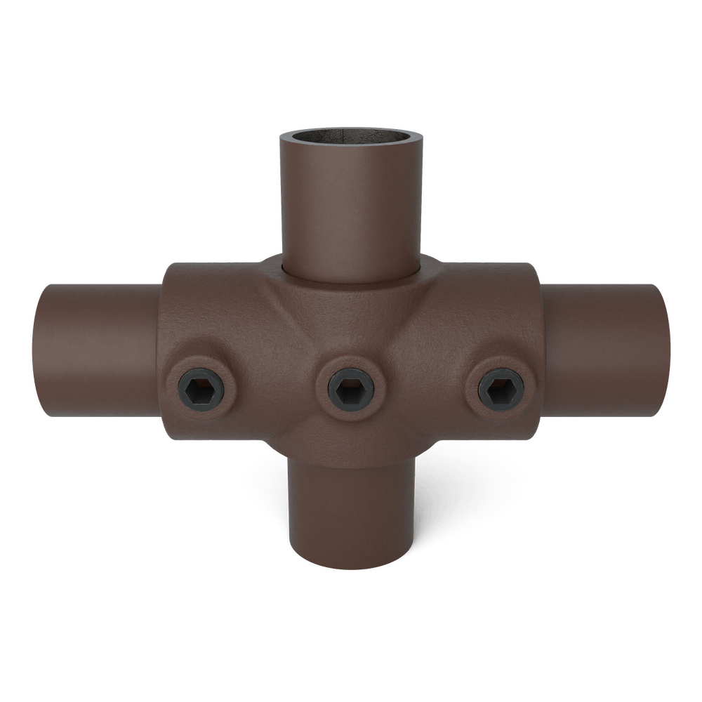 Buiskoppeling Kruisstuk in 1 vlak - vintage bruin