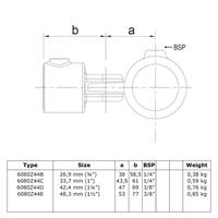 Rohrverbinder Gelenkstück einfach - Schwarz-D / 42,4 mm