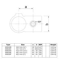 Rohrverbinder Kreuzstück vorgesetzt 90°-D / 42,4 mm