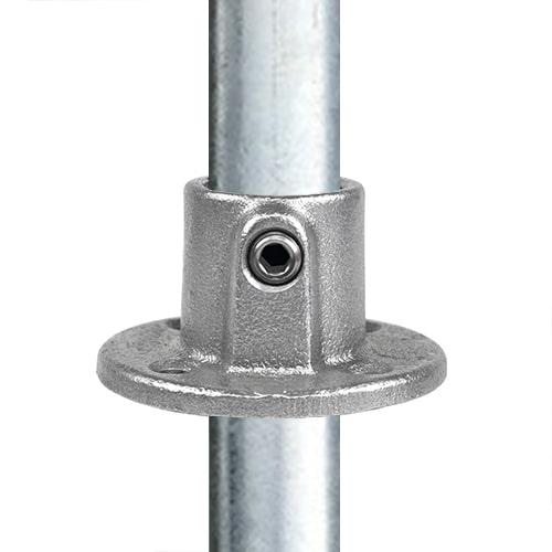 Karton Rohrverbinder Fußplatte rund durchgehend-A / 21,3 mm (100 Stück)