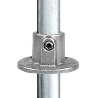 Karton Rohrverbinder Fußplatte rund durchgehend-A / 21,3 mm (100 Stück)
