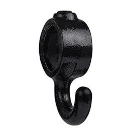 Buiskoppeling Kapstokhaak - zwart-C / 33,7 mm